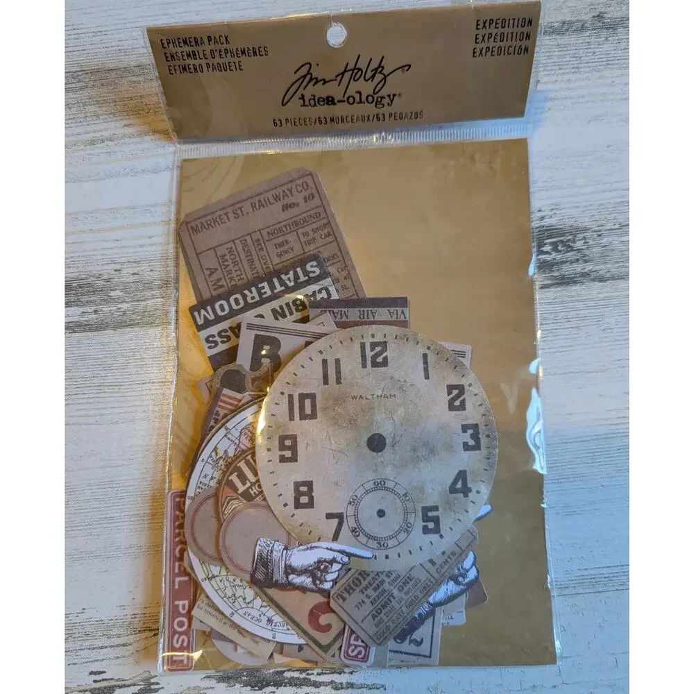 TIM HOLTZ Idea-ology Ephemera Ribbon Gears Steampunk Mixed Media Bundle Lot of 3 - Picture 7 of 11